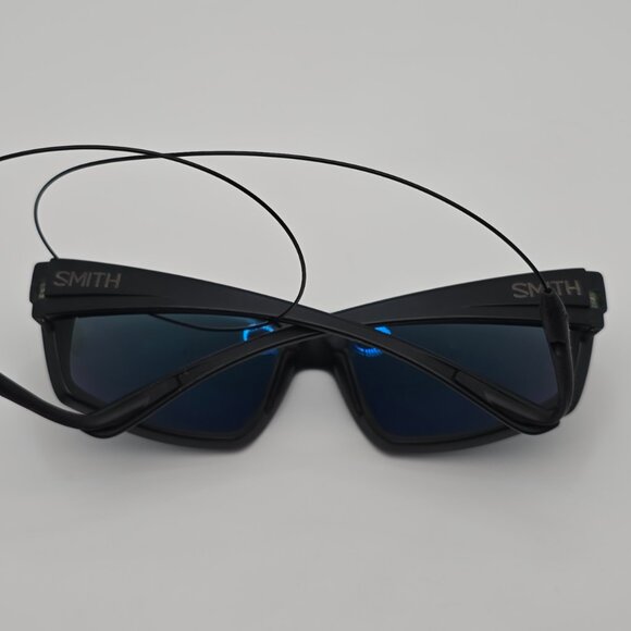 Smith Challis Matte Black Frame ChromaPop+ Polarized Blue Mirror Lens Sunglasses - Picture 11 of 14